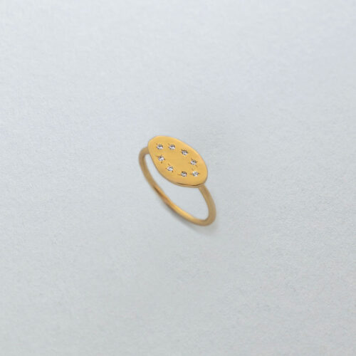 Sparkling Gold Leaf Ring