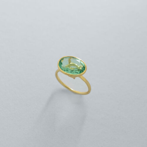 Gold and Sparkling Apatite Cocktail Ring