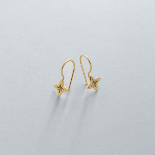 Sparkling Star Drop Gold Earrings