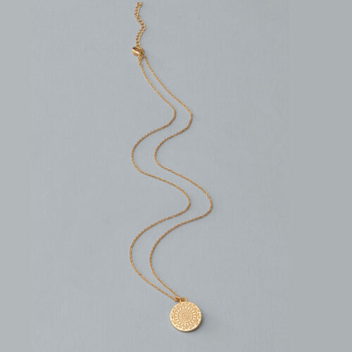 Gold Necklace with Ancient Greek-inspired Medallion