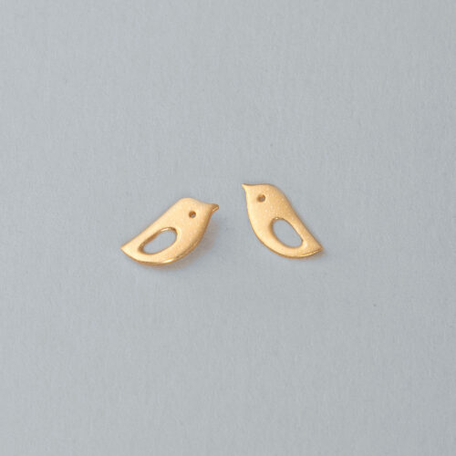 Gold Mini Bird Stud Earrings