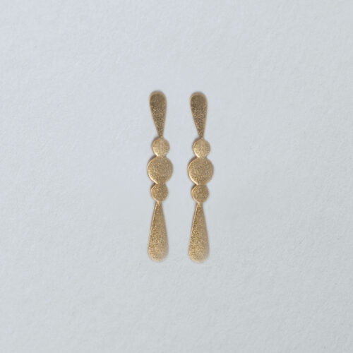 Hanging Gold Bar Earrings with Candelabra Shapes