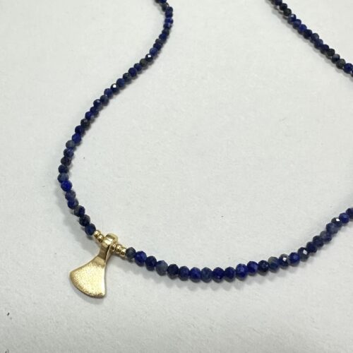 Sparkling Lapis Lazuli Beaded Necklace with Tribal Charm