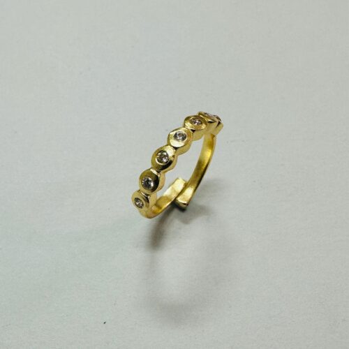 Adjustable Gold and Cubic Zirconia Eternity Band