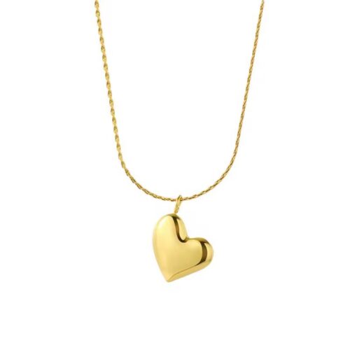 Waterproof Gold Heart Pendant Necklace